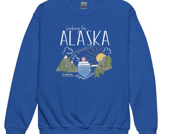 Disney Cruise Alaska Kids Sweatshirt Cruise Shirt with Moose Dogs Aurora Borealis and Sunshine Kids Sweatshirt