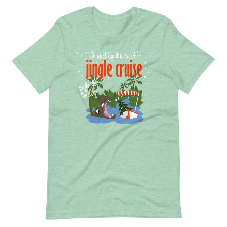 Jingle Cruise Hippo T-Shirt Disney Christmas Jungle Cruise Christmas T-Shirt Heather Prism Mint