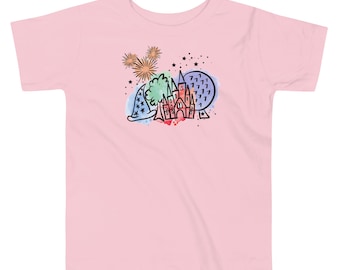 Camiseta familiar personalizada de Disney World para niños pequeños Camiseta de acuarela de Disney WDW Disney para niños pequeños