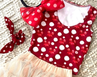 Polka Dots and Bows all over tank top Minnie Mouse Disney Crop Top