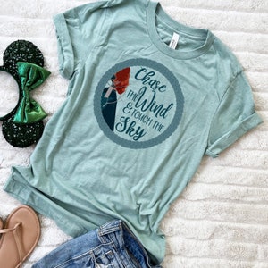 Brave Merida T-shirt Disney Princess Merida,Chase the Wind and Touch the Sky T-Shirt