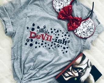 Cruella De Vil T-Shirt Disney Villains Shirt 101 Dalamations Shirt A Little Bit Devilish Disney T-Shirt