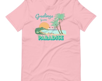 Disney Cruise Castaway Cay T-shirt Greetings from Paradise Unisex T-shirt