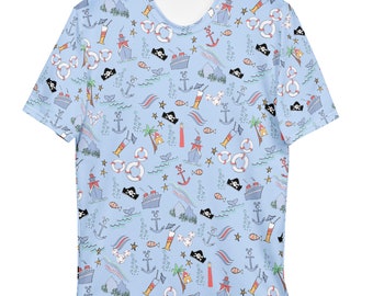 Disney Cruise Line All Over Printed Mens Tee Disney Sketch DCL Men's t-shirt