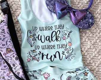 runDisney crop tank top Princess Little Mermaid Up Where They Run Crop Top