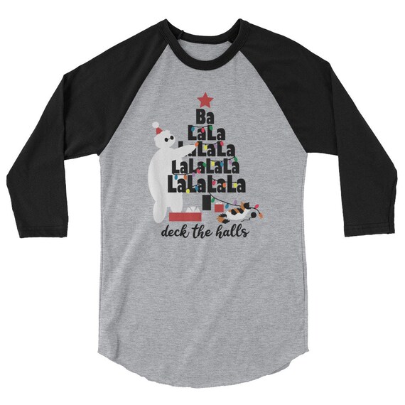 Santa Bear Grey Sleeves Baseball Tee Santa Bear Grey Sleeves Baseball Tee