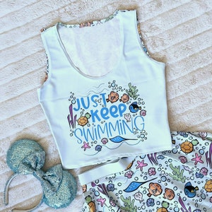 Finding Nemo Crop Top Disney Shirt Just Keep Swimming Ocean Crop Top