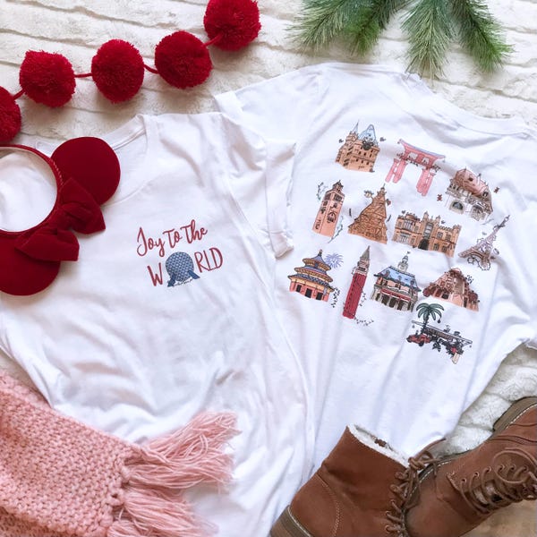 Epcot Weihnachts-T-Shirt: Freude zum Weltschaufenster Unisex-T-Shirt