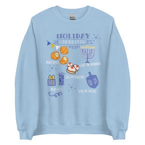 Disney Hanukkah Sweatshirt Holiday To Do List Disney Shirt Unisex Sweatshirt