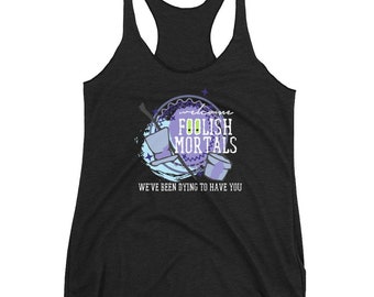Haunted Mansion Foolish Mortals Tank Top Disney Hatbox Ghost Disney's Haunted Mansion Disney Villains Tank Top