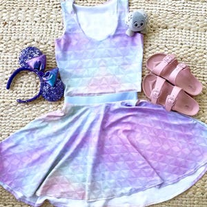 Epcot Spaceship Earth Skirt Pastel Disney Skater Skirt