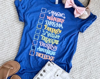 Disney Cruise Goals-T-shirt Pastelkleurige checklist Disney Ships with Checkboxes-T-shirt