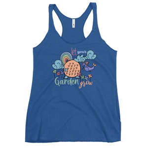 Figment Flower and Garden Tank Top Let Your Garden Grow Epcot Women&#39;s Racerback Tank