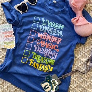 Pastell Disney Kreuzfahrtschiffe T-Shirt mit Checkboxes Disney Unisex T-Shirt