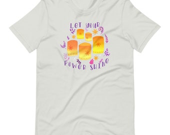 もつれたランタン Tシャツ 花の輝きと輝き ディズニー ラプンツェル