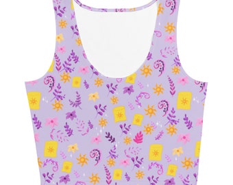Tangled Rapunzel floating lanterns floral Crop Top Disney Shirt