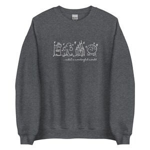 Disney World Parks EMBROIDERED White embroidery Sweatshirt What a Wonderful World Disney Sweater Unisex Sweatshirt