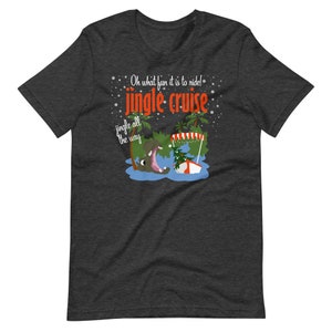 Jingle Cruise Hippo T-Shirt Disney Christmas Jungle Cruise Christmas T-Shirt Dark Grey Heather