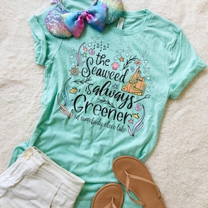 Die kleine Meerjungfrau T-Shirt Algen ist immer grüner Disney Zitat Shirt unter dem Meer Unisex T-Shirt
