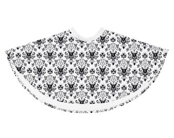 Haunted Mansion Wallpaper Skirt Black and White Haunted Mansion Outfit Skater Skirt