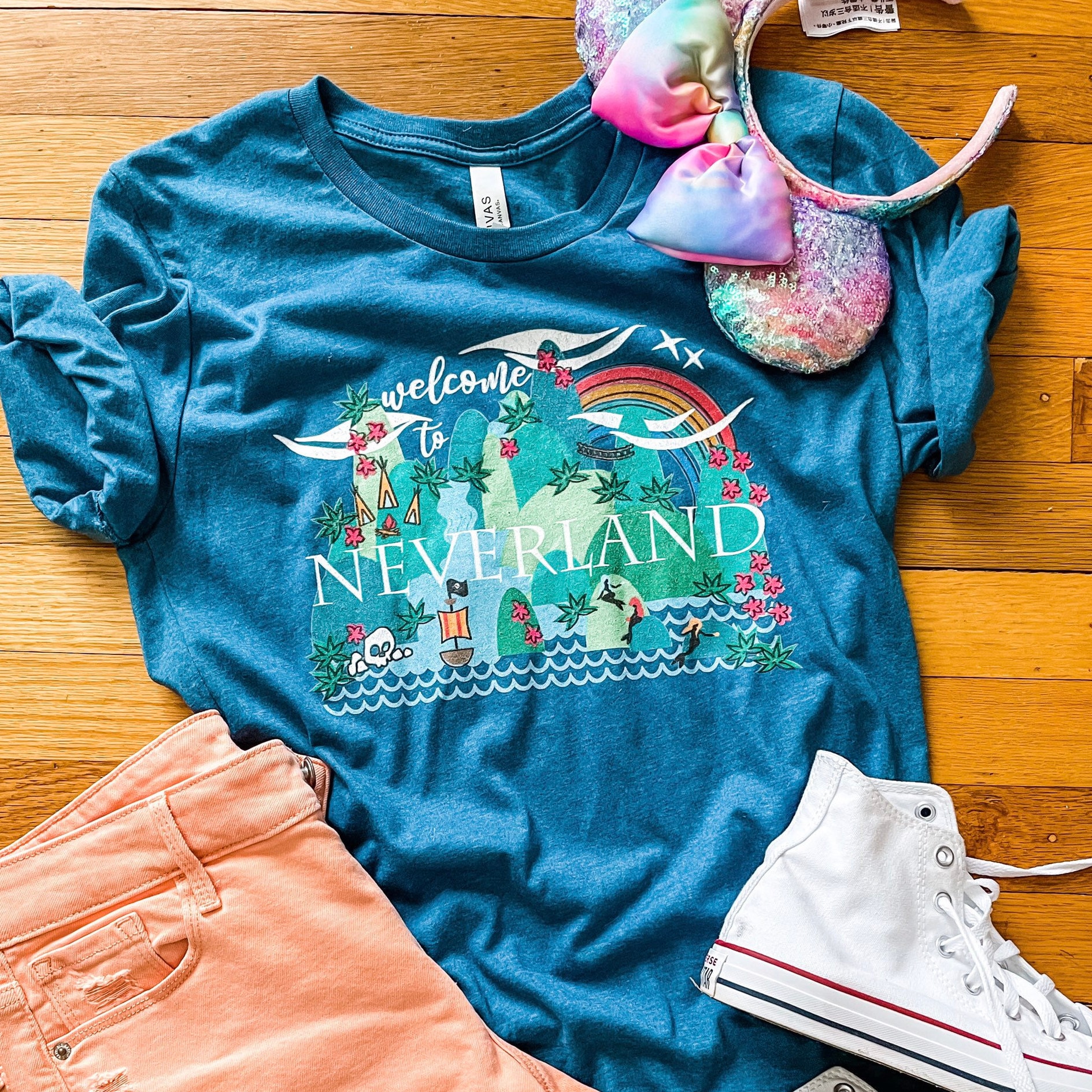 Peter Pan T-shirt Neverland Disney Mermaids Disney Shirt Disney Peter Pan  Disney T-shirt - Etsy