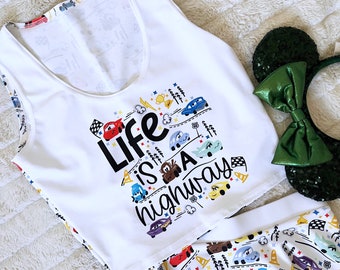 Disney Cars Crop Top Life ist ein Landstraße Pixar Shirt Disney Shirt Cars Crop Top