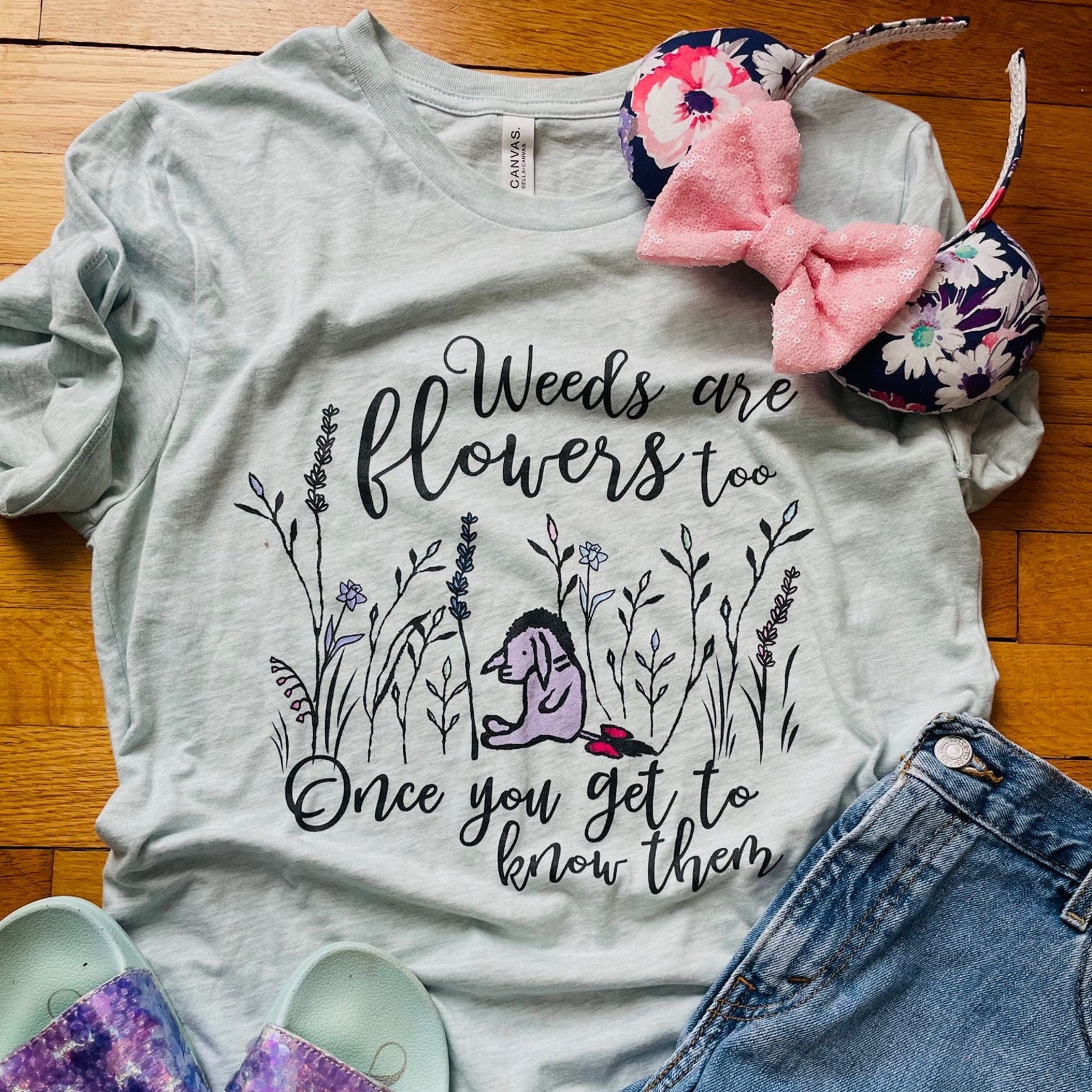 Eeyore Weeds Are Flowers Too Disney Tshirt Winnie the Pooh Etsy