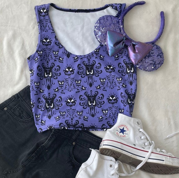 Disney Haunted Mansion Wallpaper Crop Top Tank Top Haunted Mansion Crop Top  Tank - Etsy