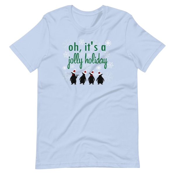 Mary Poppins Disney Christmas T-Shirt Jolly Holiday Penguins Christmas Tee