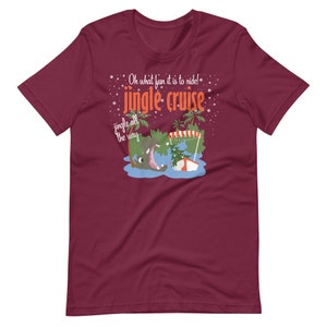 Jingle Cruise Hippo T-Shirt Disney Christmas Jungle Cruise Christmas T-Shirt Maroon