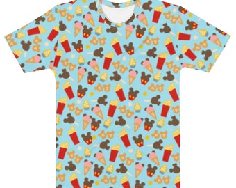 Disney Snacks All Over Print T-shirt Theme Park Snacks Popcorn, Waffles, Dole Whip, Cupcakes, Disney All Over Print T-shirt