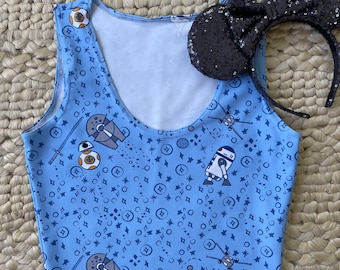 Top corto de Star Wars para mujer Droides R2D2 y BB8 Top corto de Star Wars Galaxy's Edge Disney