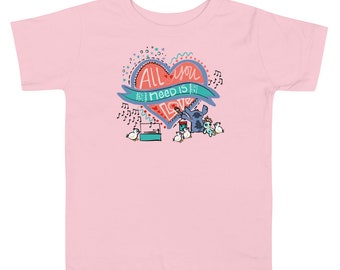 Disney Love Stitch camiseta para niños pequeños Todo lo que necesitas es amor Lilo y Stitch camiseta para niños pequeños