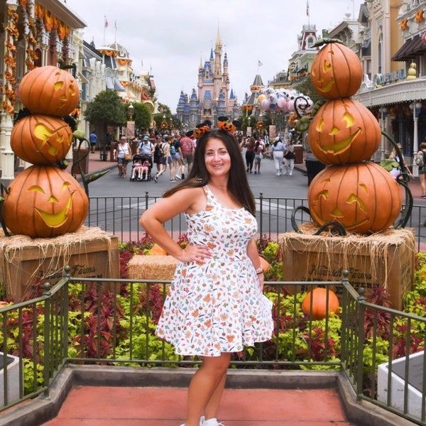 Mickey Kürbis Kleid Disney Herbst Disneyland Disney World Outfit Disney Halloween Skater Kleid