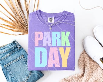 Disney Summer Comfort Colors Theme Park Day Bright Summer Colors, Neon Pastels distressed Unisex garment-dyed heavyweight t-shirt