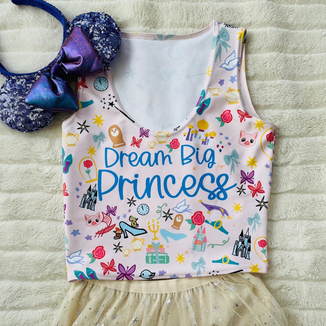 Rundisney Dream Big Princess Crop Top Princess Half Marathon Weekend