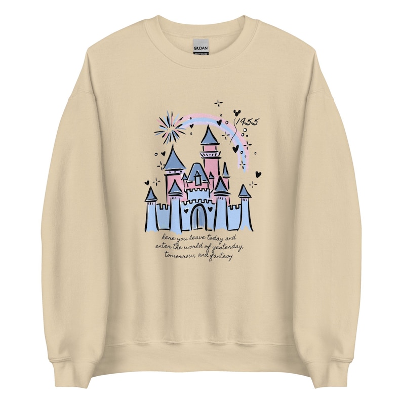 Classic Disneyland Castle Sweatshirt 1955 Walt Disney Quote Disneyland Sweatshirt