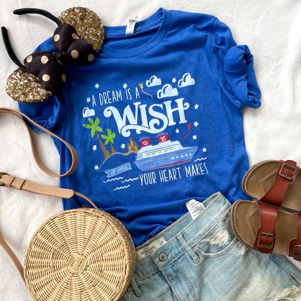 T-shirt Disney Wish Cruise Disney Un rêve est un vœu que votre coeur exauce