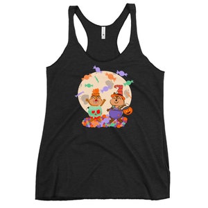 Chip and Dale Disney Halloween Trick or Treat Candy Women&#39;s Racerback Tank