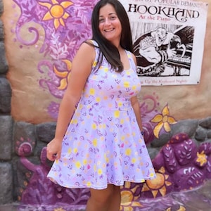 Tangled Dress Rapunzel floating lanterns floral Skater Dress