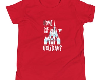 Disney World Christmas Kid's T-Shirt Home for the Holidays Disney Christmas Shirt Disney Kid's T-Shirt