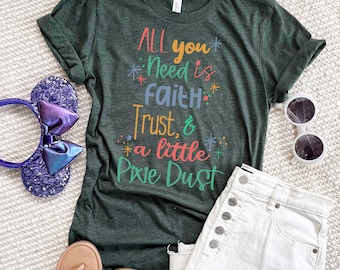 Faith Trust et Pixie Dust T-shirt Disney Peter Pan Citation T-shirt