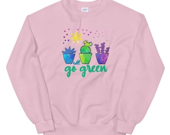 Mickey Succulent Sweatshirt Go Green Pascal Disney Shirt Tangled Disney Unisex Crew Sweatshirt