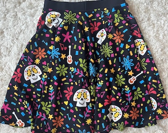 Coco Skater Skirt: Day of the Dead, Candy Skull Design