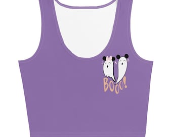Boo Mickey and Minnie Ghosts Crop Tank Top Disney Halloween Crop Top