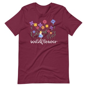 Disney Alice in Wonderland T-Shirt Disney Shirt Wildflower Alice Garden Wildflower T-Shirt image 3