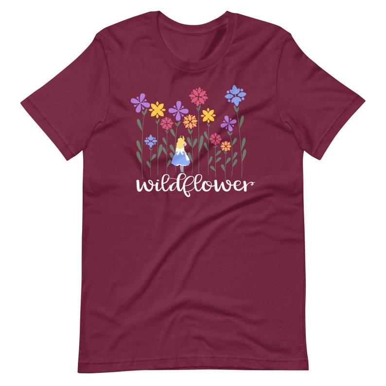 Disney Alice in Wonderland T-Shirt Disney Shirt Wildflower Alice Garden Wildflower T-Shirt image 3