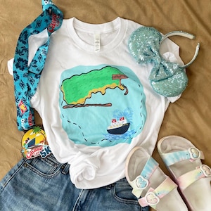 Camiseta unisex con mapa de Castaway Cay de Disney para vacaciones en crucero de DCL Disney