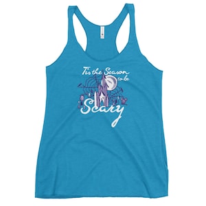 Halloween Castle Tank Top Tis the Season to Be Scary Disney Halloween Shirt Women&#39;s Racerbank Tank Top