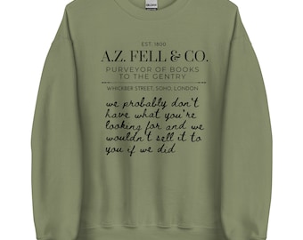 Felpa con cappuccio della libreria A.Z. Fell & Co. - Good Omens Antiquarian Design